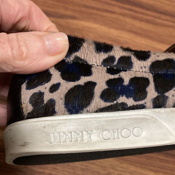 Jimmy Choo Pony Hair Animal Print Slip On Sneakers. Size IT 38/US 8. - Picture 5 of 7